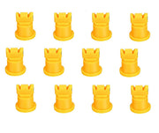 DURAFORCE Pack of 12 - TeeJet AI Turbo TwinJet Yellow Flat Spray Tip Rated 0.2 GPM @ 40PSI