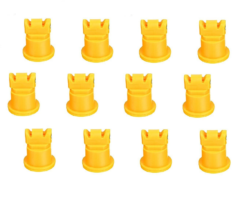 DURAFORCE Pack of 12 - TeeJet AI Turbo TwinJet Yellow Flat Spray Tip Rated 0.2 GPM @ 40PSI