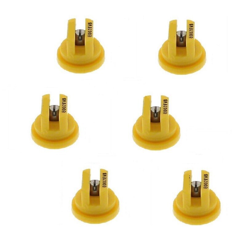 DURAFORCE Pack of 6 - TeeJet Even Flat Spray Tips 80° Polymer w/SS Insert 0.20 GPM @ 40PSI