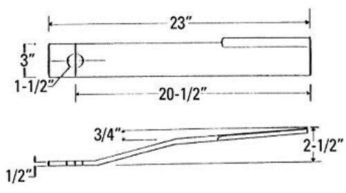 DURAFORCE 2 Replacement Hardee Rotary Cutter Blade 23" Long x 3" x 0.5" w/ 1.5" Hole CCW
