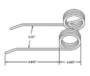 DURAFORCE 5 of Replacement Baler Teeth 4.875" Tine x 3.75" Gap x 1.625" Coil V-1