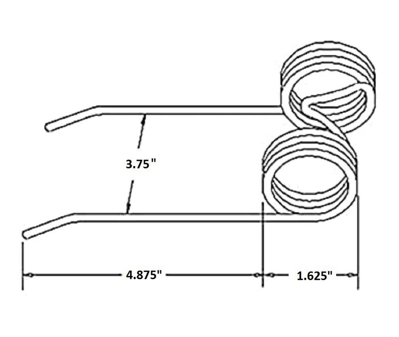 DURAFORCE 5 of Replacement Baler Teeth 4.875" Tine x 3.75" Gap x 1.625" Coil V-1