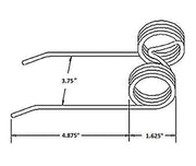 DURAFORCE 5 of Replacement Baler Teeth 4.875" Tine x 3.75" Gap x 1.625" Coil V-1
