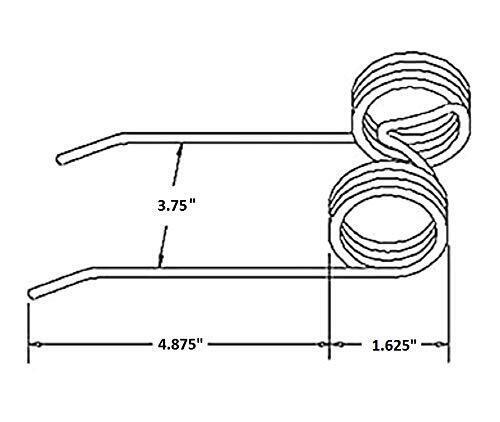 DURAFORCE 5 of Replacement Baler Teeth 4.875" Tine x 3.75" Gap x 1.625" Coil V-1