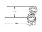 DURAFORCE Baler Tooth 6.5" Tine x 4.25" Gap x 1.870" Coil x 0.225" Wire 76517