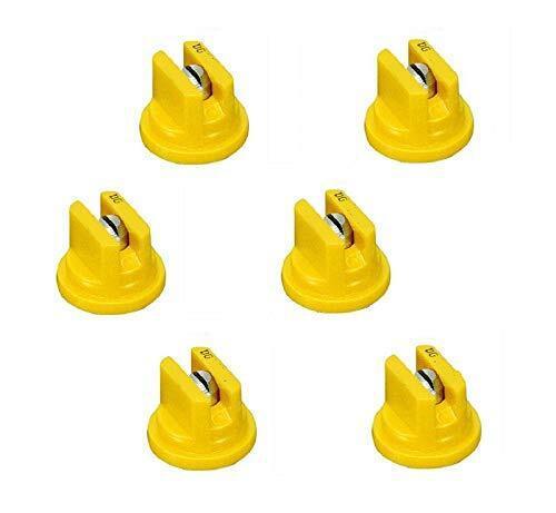 DURAFORCE Pack of 6 - TeeJet Drift Guard Flat Spray Tips Yellow 110° Polymer w/ SS Insert