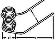 DURAFORCE Double Tine Rake Tooth 5.25" Tines x 4.5" Wide w/ 1.845" Coil 400341