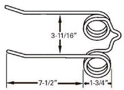 DURAFORCE Replacement JD Rake Tooth 7.5" Tine x 3.6875 Tine Gap x 1.75" Coil 186-SE
