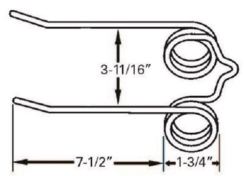 DURAFORCE Replacement JD Rake Tooth 7.5" Tine x 3.6875 Tine Gap x 1.75" Coil 186-SE