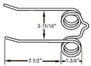 DURAFORCE Replacement JD Rake Tooth 7.5" Tine x 3.6875 Tine Gap x 1.75" Coil 186-SE