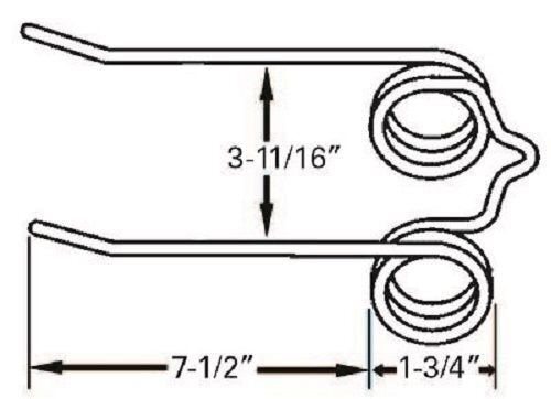 DURAFORCE Replacement JD Rake Tooth 7.5" Tine x 3.6875 Tine Gap x 1.75" Coil 186-SE