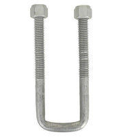 DURAFORCE Square U-Bolt 7/16" Thick x 1-3/4" ID x 5-1/2" Long w/ Zinc Plated Nuts S122