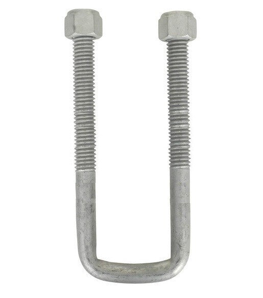 DURAFORCE Square U-Bolt 7/16" Thick x 1-3/4" ID x 5-1/2" Long w/ Zinc Plated Nuts S122
