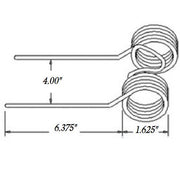 DURAFORCE 5 of Replacement Baler Teeth 6.375" Tine x 4" Gap x 1.625" Coil MF2C
