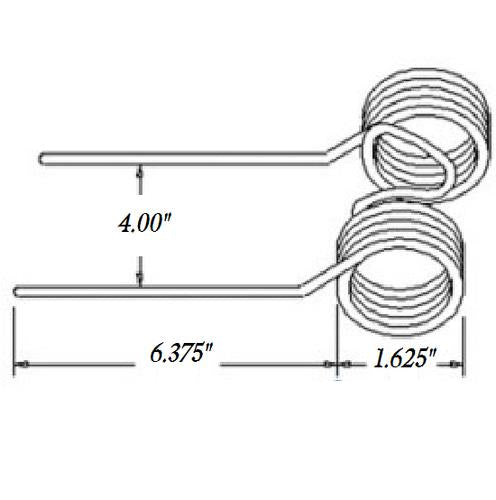 DURAFORCE 5 of Replacement Baler Teeth 6.375" Tine x 4" Gap x 1.625" Coil MF2C