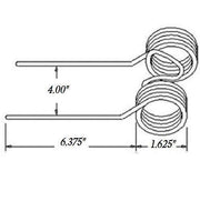 DURAFORCE 5 of Replacement Baler Teeth 6.375" Tine x 4" Gap x 1.625" Coil MF2C