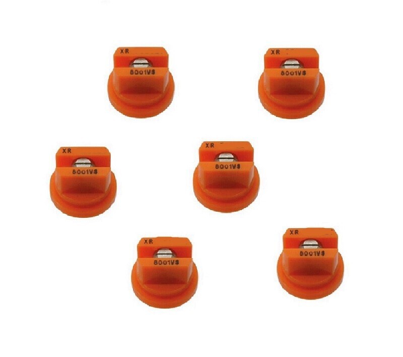 DURAFORCE Pack of 6 - TeeJet Extended Range Flat Spray Tips Orange 80° Polymer w/SS Insert