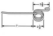 DURAFORCE Hay Rake Tooth 7" Tine x 3.625" Hook x 2.25" Coil x 0.244 Wire NI-1