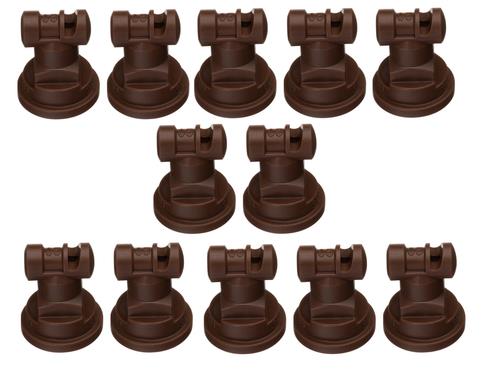 DURAFORCE Pack of 12 - TeeJet Wide Angle Flat Spray Tips Brown 110° Polymer Visiflo
