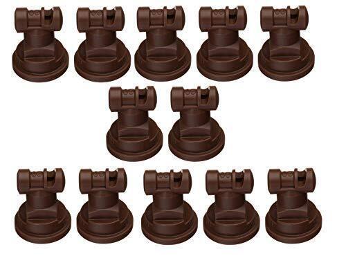 DURAFORCE Pack of 12 - TeeJet Wide Angle Flat Spray Tips Brown 110° Polymer Visiflo