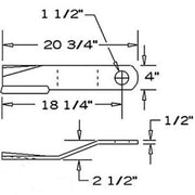 DURAFORCE Replacement Bush Hog Rotary Cutter Blade 20.75" x 4" x 0.5" w/ 1.5" Hole CCW