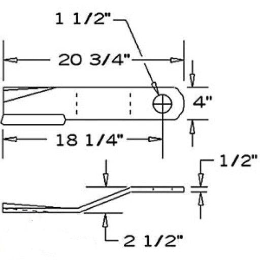 DURAFORCE Replacement Bush Hog Rotary Cutter Blade 20.75" x 4" x 0.5" w/ 1.5" Hole CCW