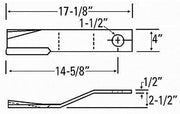 DURAFORCE Rotary Cutter Blade 17.125" x 4" x 0.5" w/1.5" Hole CCW USA Made 67744BH