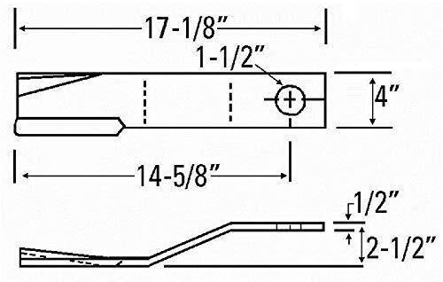 DURAFORCE Rotary Cutter Blade 17.125" x 4" x 0.5" w/1.5" Hole CCW USA Made 67744BH