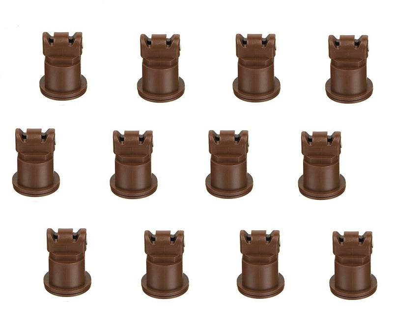 DURAFORCE Pack of 12 - TeeJet AI Turbo TwinJet Brown Flat Spray Tip Rated 0.5 GPM @ 40 PSI