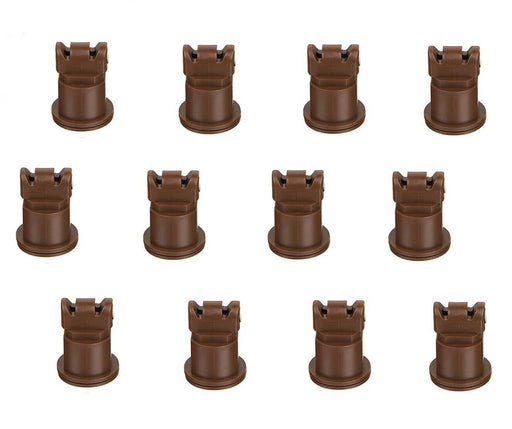 DURAFORCE Pack of 12 - TeeJet AI Turbo TwinJet Brown Flat Spray Tip Rated 0.5 GPM @ 40 PSI