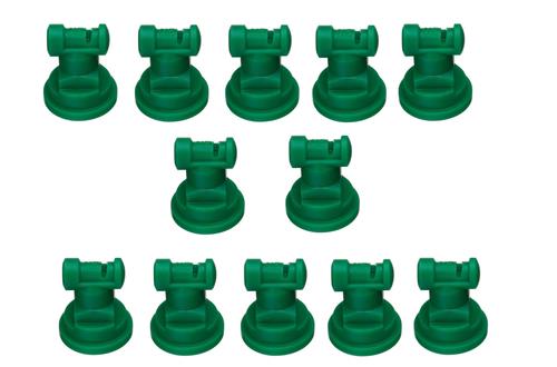 DURAFORCE Pack of 12 - TeeJet Wide Angle Flat Spray Tips Green 110° Polymer Visiflo