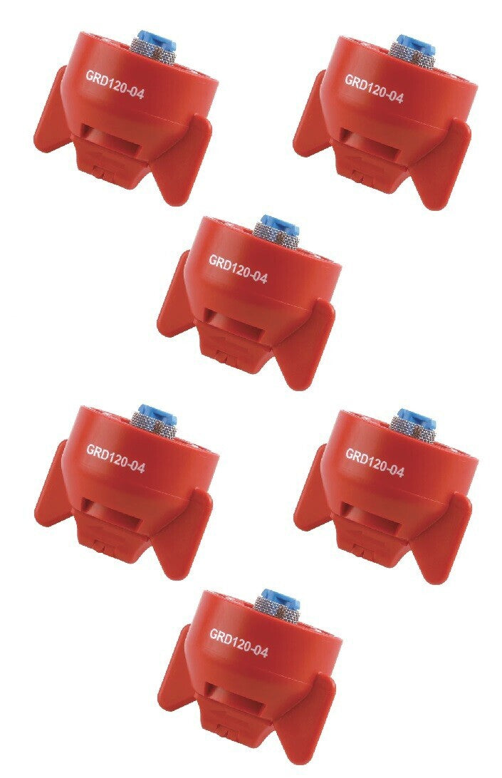 DURAFORCE Pack of 6 - Hypro Guardian Red Polymer Spray Tip 120° Rated @ 0.40 GPM 40 PSI