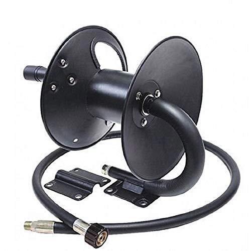 DURAFORCE Pressure Hose Reel Holds 50 Foot Hose w/ 5 Feet of Pump to Reel Connector Hose