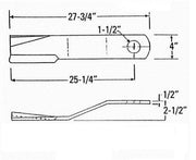 DURAFORCE Rotary Cutter Blade 27.75" x 4 x 0.5" w/ 1.5" Holes CCW USA MADE 7556BH