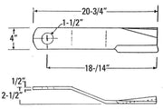 DURAFORCE Replacement Bush Hog Rotary Cutter Blade 20-3/4" x 4" x 0.5" w/ 1.5" Hole CW