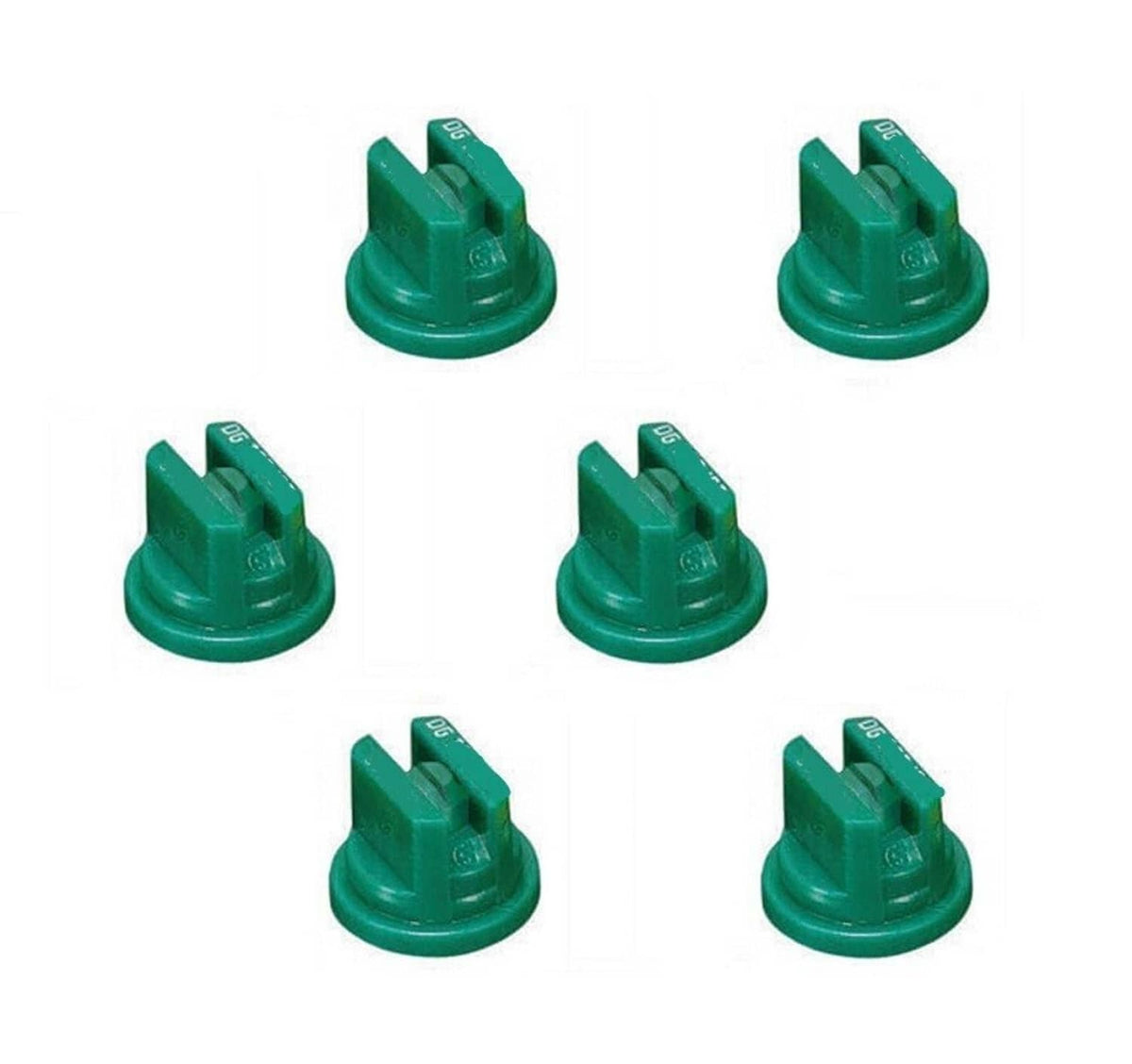 Pack of 6 - TeeJet Drift Guard Flat Spray Tips Green 110° Polymer Visi ...