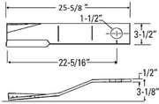 DURAFORCE Replaces Sidewinder Rotary Cutter Blade 25.625" x 3.5" x 0.5" w/ 1.5" Hole CW