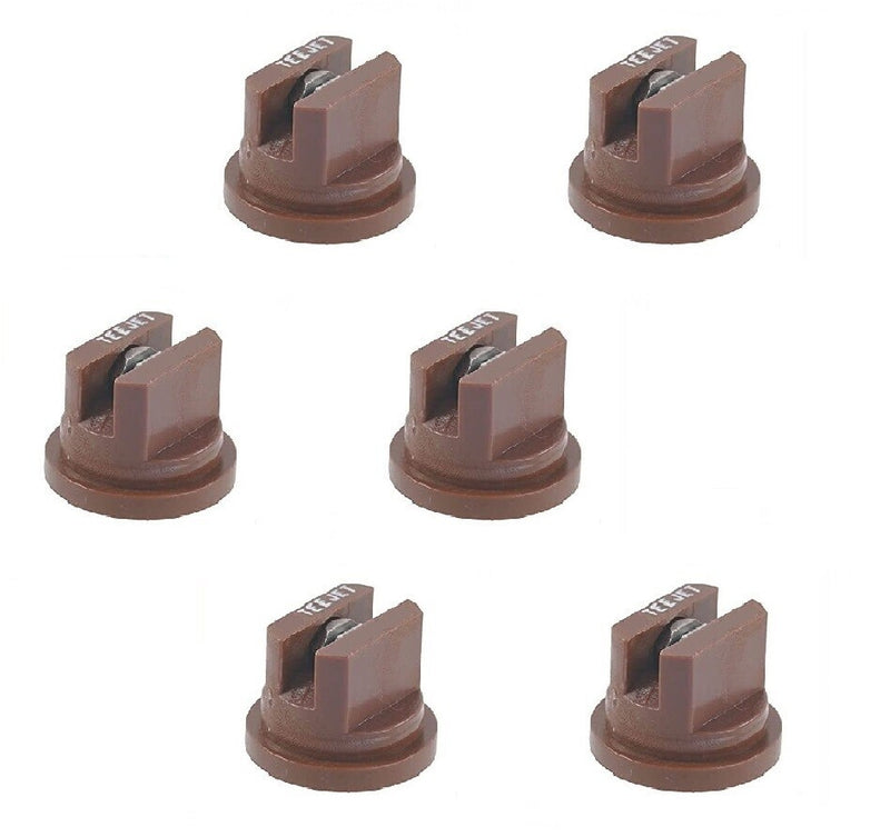 DURAFORCE Pack of 6 - TeeJet Even Flat Spray Tip Brown 95° Polymer w/ SS Insert Visiflo