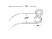DURAFORCE 5 of Replacement Baler Teeth 7" Tine x 2.875" Gap x 1.6875" Coil V-2