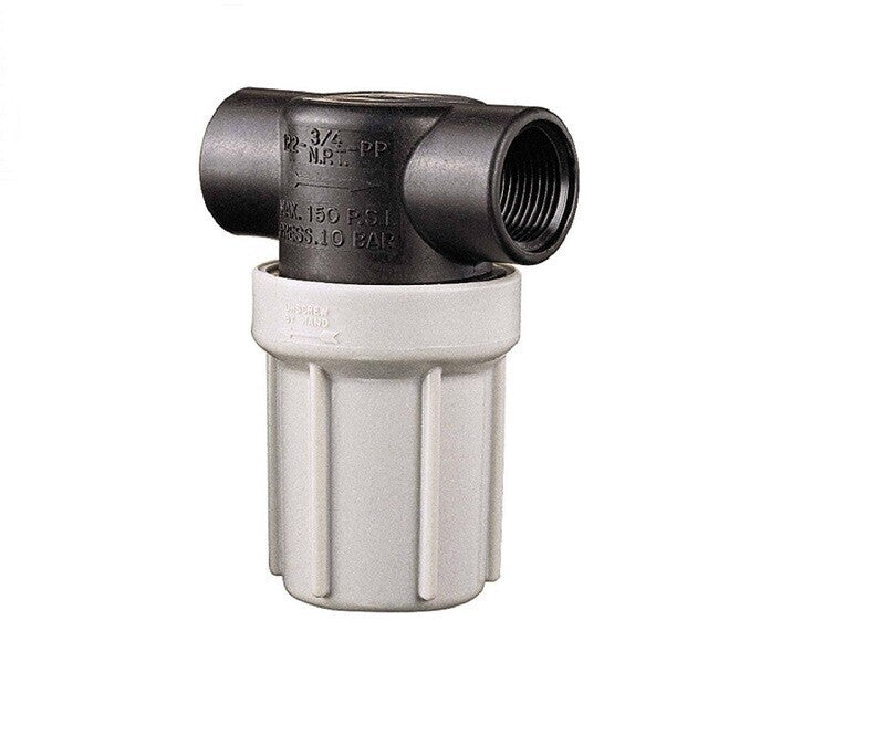 DURAFORCE TeeJet 3/4" Compact Line Strainer Poly Head & Bowl w/ 50 Mesh Screen