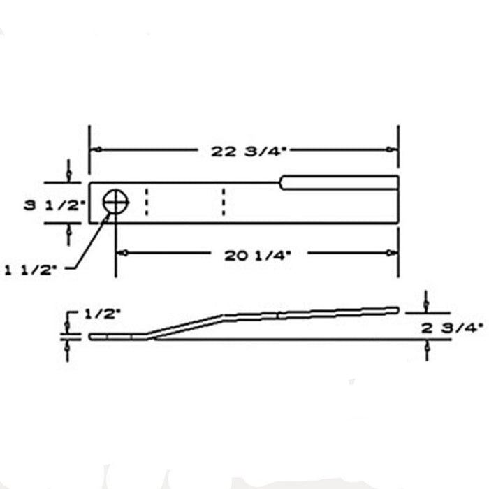 DURAFORCE 2 Replacement Sidewinder Rotary Cutter Blade 22.75" x 3.5" x 0.5" x 1.5" Hole