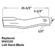 DURAFORCE Replaces JD Rotary Cutter Blade 21.5" x 4" x 0.5" w/ 1.5" Hole CW USA MADE 45326
