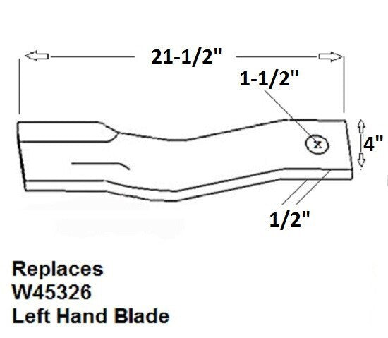 DURAFORCE Replaces JD Rotary Cutter Blade 21.5" x 4" x 0.5" w/ 1.5" Hole CW USA MADE 45326