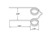 DURAFORCE 5 of Replacement JD Baler Teeth 5.5" Tine x 3.5" Gap x 1.75" Coil x 0.225" Wire