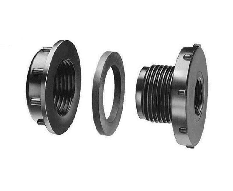 DURAFORCE Hypro Poly Bulkhead Sprayer Tank Adapter Fitting 3/4" FPT & 1-5/8" O.D w/ Gasket