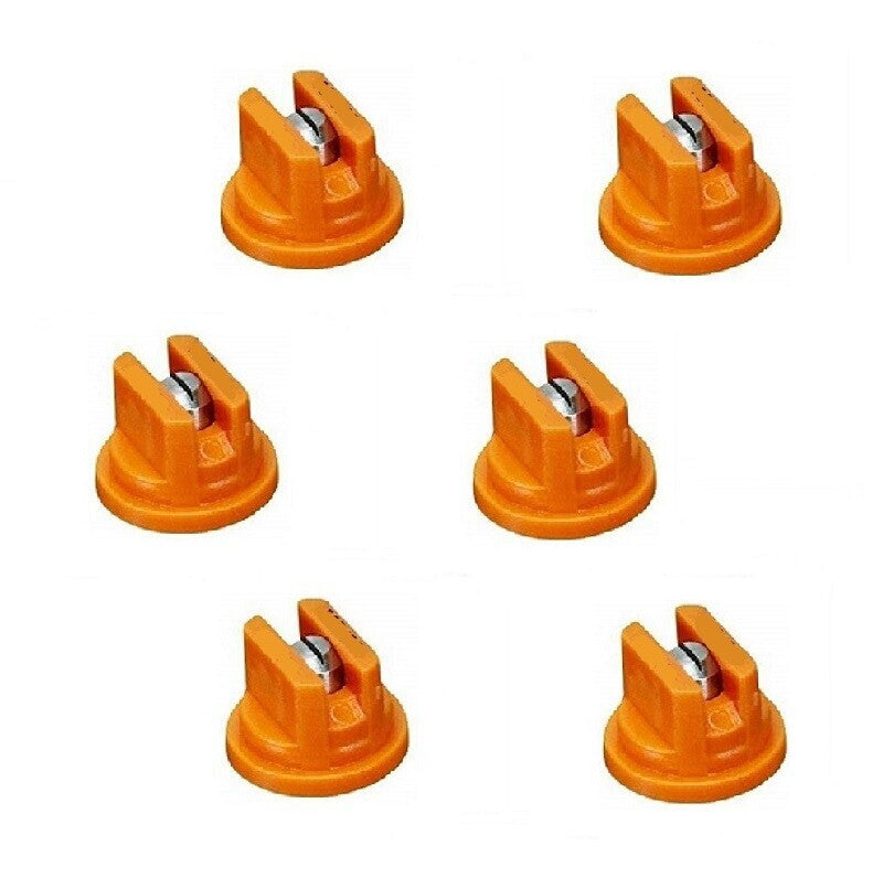DURAFORCE Pack of 6 - TeeJet Even Flat Spray Tips Orange 80° Polymer w/ SS Insert 0.10 GPM