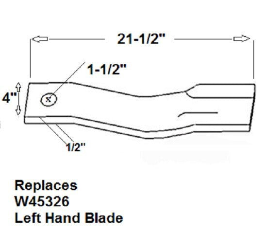 DURAFORCE 2 Replacement JD Rotary Cutter Blade 21.5" Long x 4" x 0.5" w/ 1.5" Hole CW