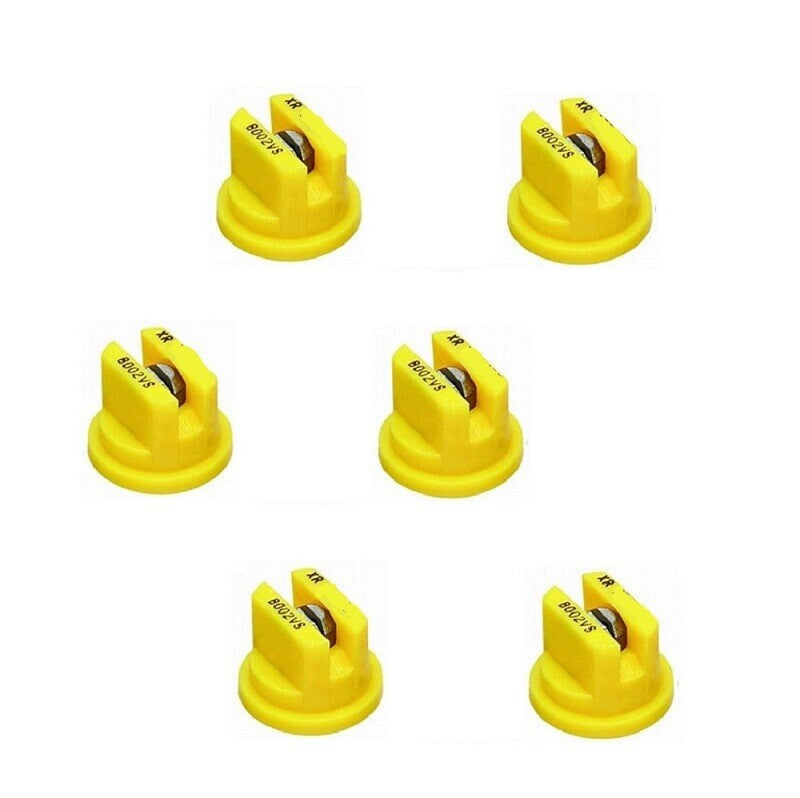 DURAFORCE Pack of 6 - TeeJet Extended Range Flat Spray Tips Yellow 80° Polymer w/SS Insert