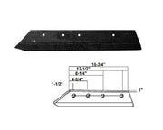 DURAFORCE Replacement JD Plow Shin, Ribbed Rock Share 14" OD-14- RIB