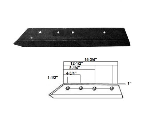 DURAFORCE Replacement JD Plow Shin, Ribbed Rock Share 14" OD-14- RIB